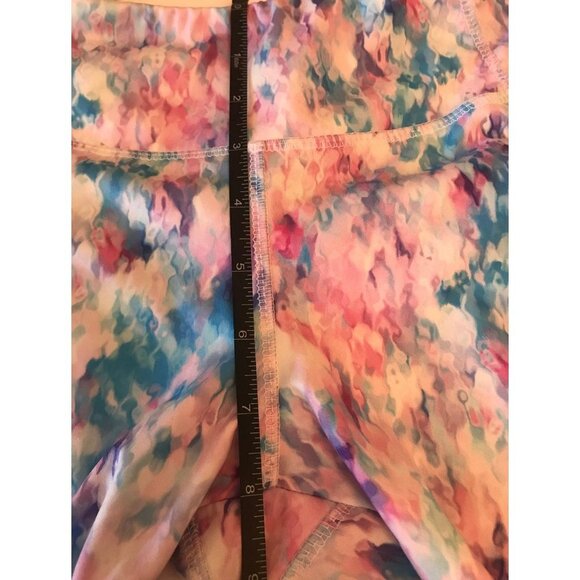 pbx pro pink and blue cotton candy like print athletic leggings size small - Picture 10 of 12